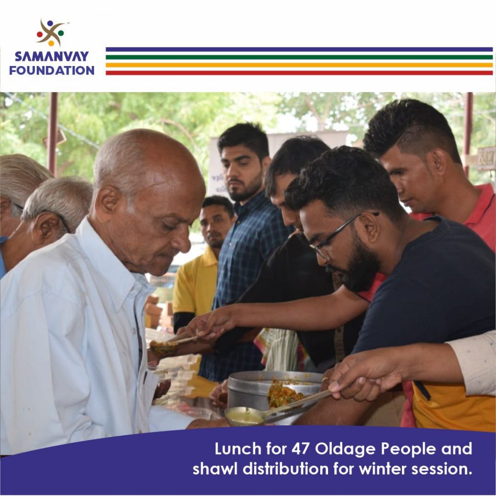 Lunch & Shawl Distribution for Elder People