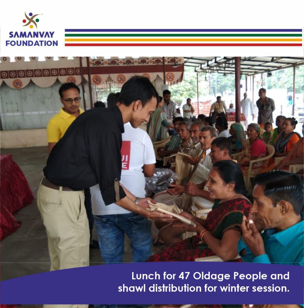 Lunch & Shawl Distribution for Elder People