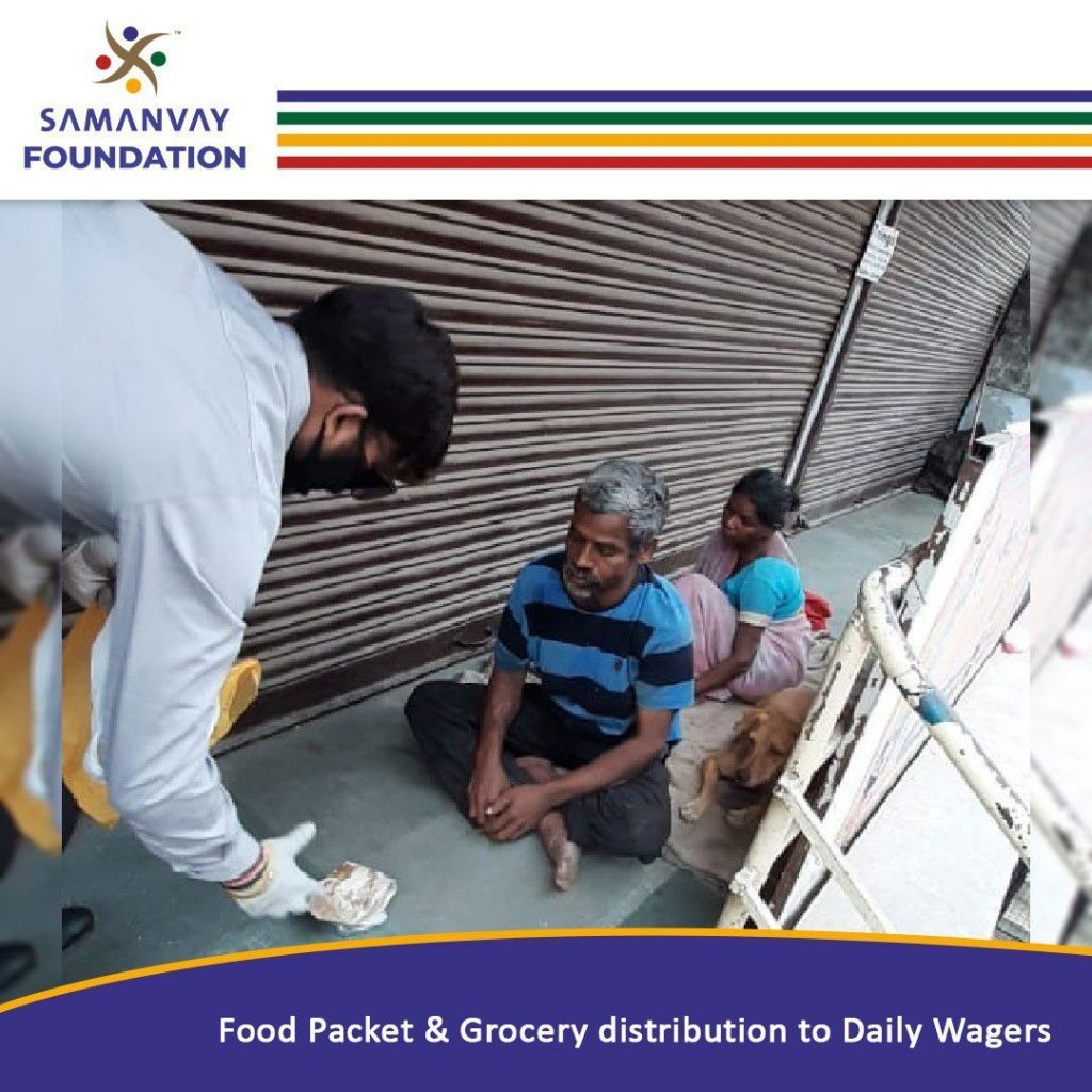 Food Packet Distribution to Daily Wagers